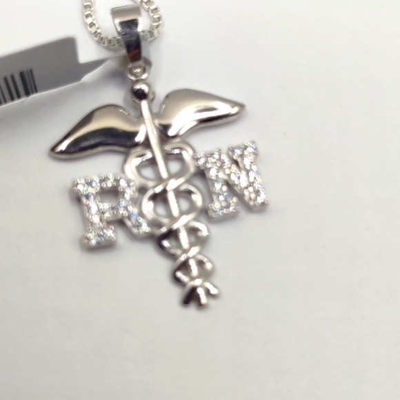 Sterling Registered Nurse Necklace - Picture 3 of 3